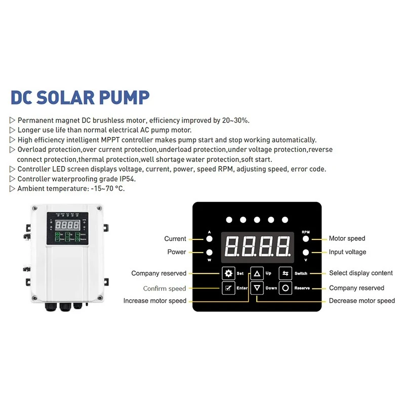 DC Powered submersible well pump appearance instruction