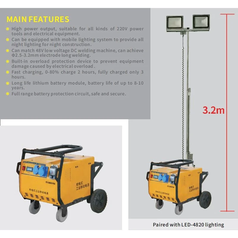 rechargeable industrial electric generator 3500W